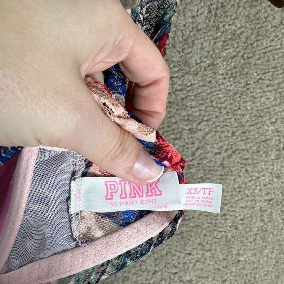 Pink Victoria's Secret Push Up Bralette Bra XS Euphoria Pink Floral Lace Mesh - Picture 9 of 11